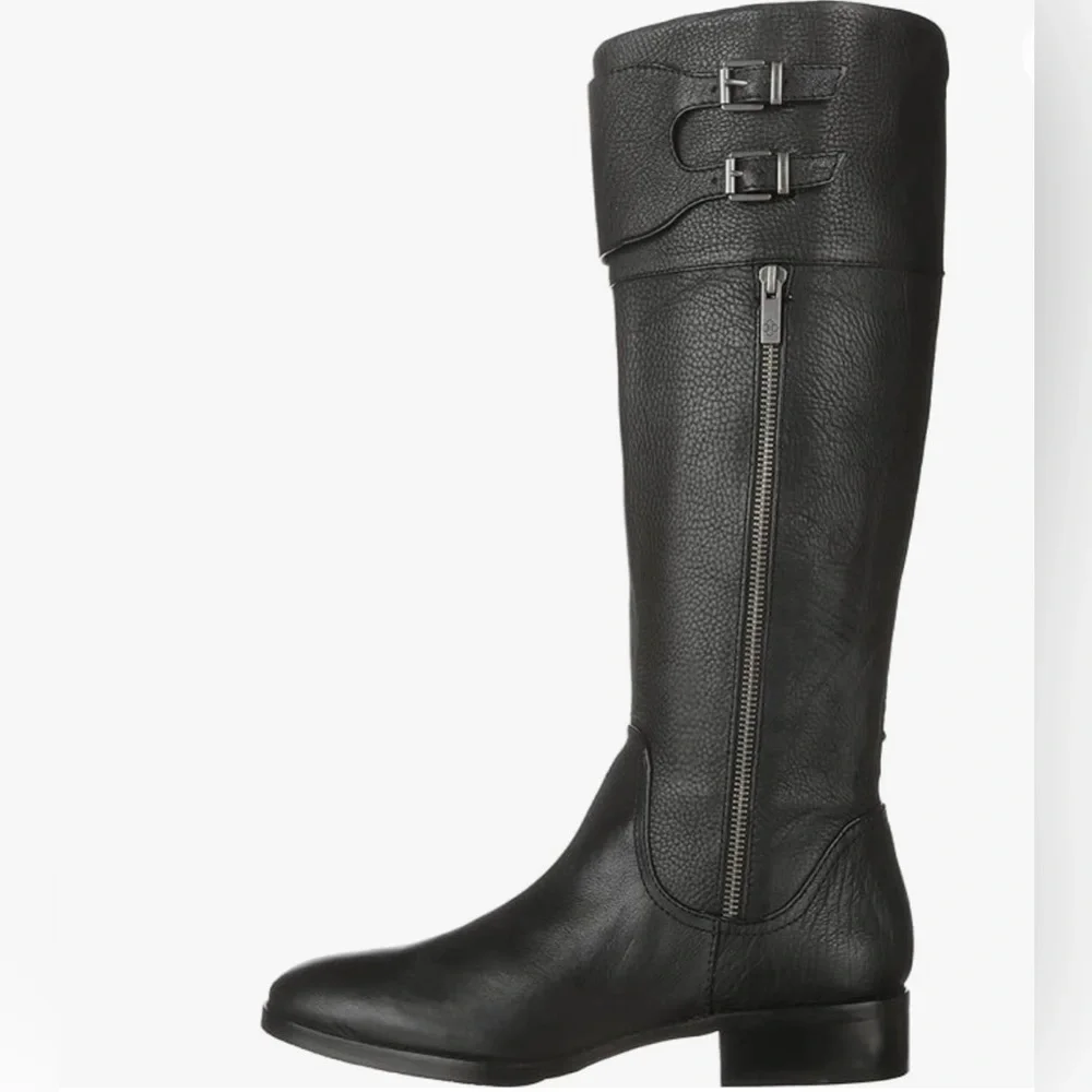 Arturo Chiang Knee-Length Black Leather Boots - Picture 2 of 12